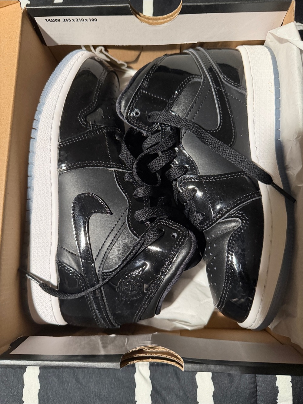Nike Kids High-Top Sneakers in Black and White